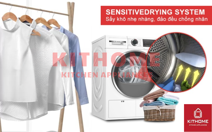 Hệ thống SensitiveDrying System – Sấy khô nhẹ nhàng, chống nhăn hiệu quả
