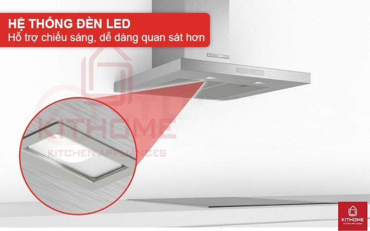 Hệ thống đèn LED chiếu sáng, dễ dàng quan sát căn bếp khi sử dụng