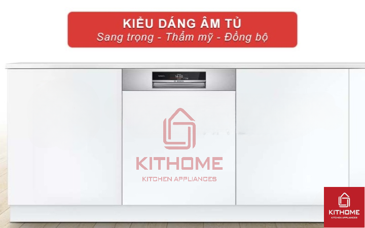 Kiểu dáng âm tủ, bảng điều khiển thiết kế âm vào trong mang đến vẻ sang trọng cho căn bếp