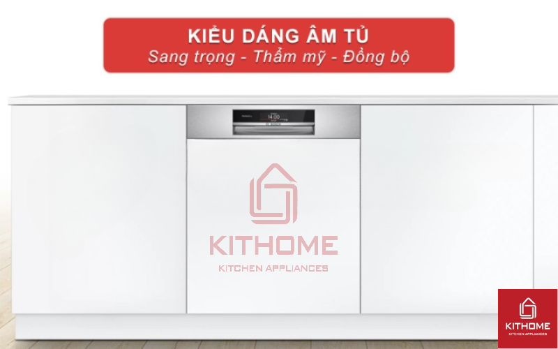 Kiểu dáng âm tủ của máy rửa bát Bosch serie 8 SMI8YCS01E mang đến sự sang trọng, thẩm mỹ
