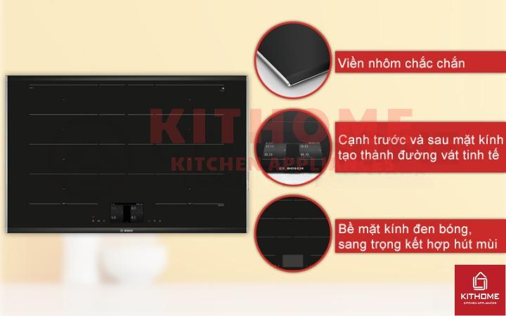 Thiết kế viền nhôm chắc chắn, bề mặt bếp sáng bóng