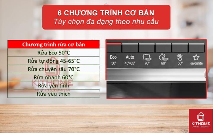 Đa dạng tùy chọn với 6 chương trình cơ bản