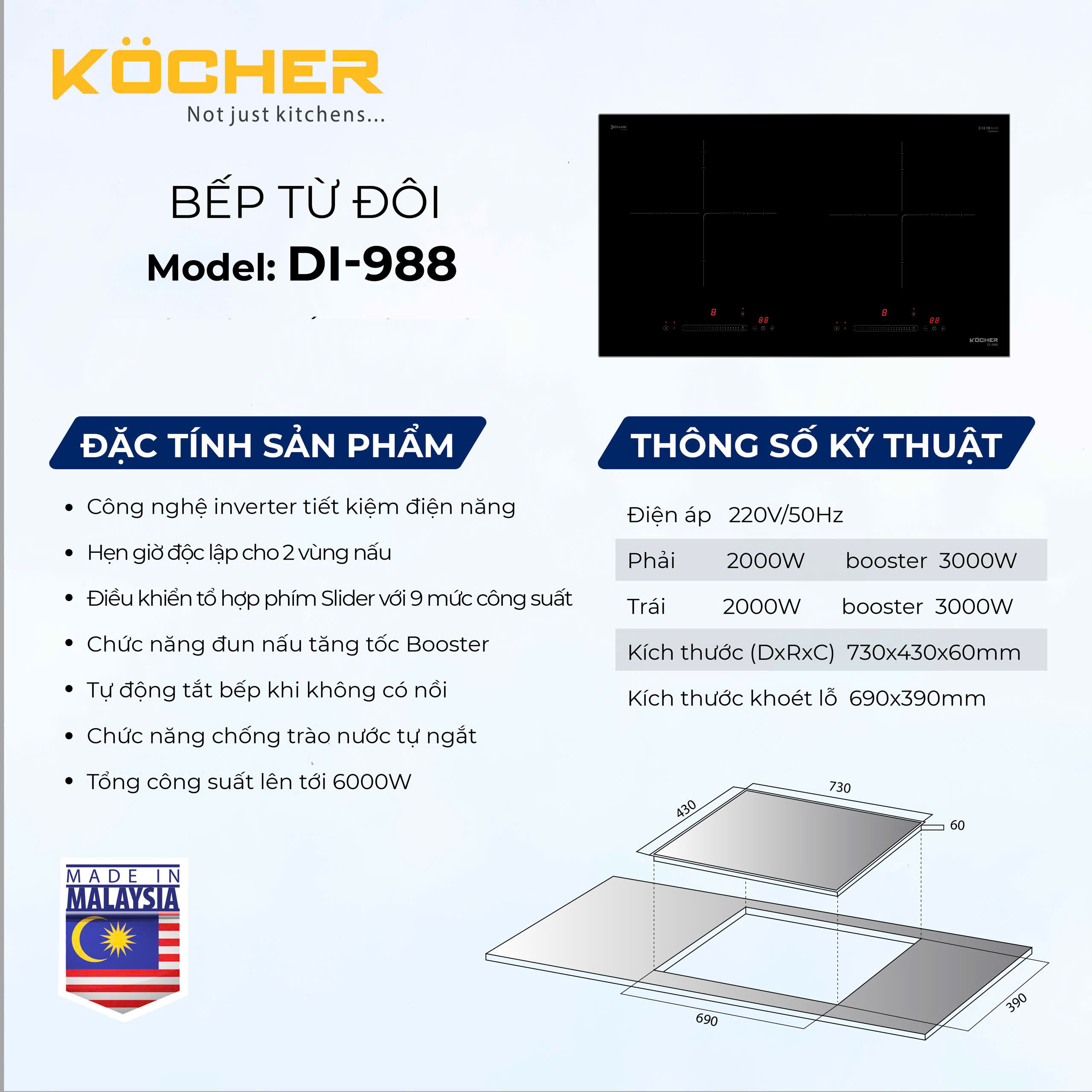 Bếp từ Kocher DI-988 9 Bếp từ Kocher DI-988