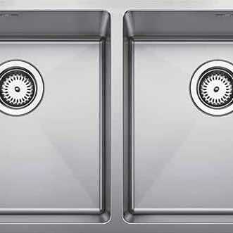 Chậu Inox 2 Hố Blanco Quatrus R15 400/400 IU Rãnh Thoát Nước Hình Chữ X Sạch Sẽ Trả Góp 0%
