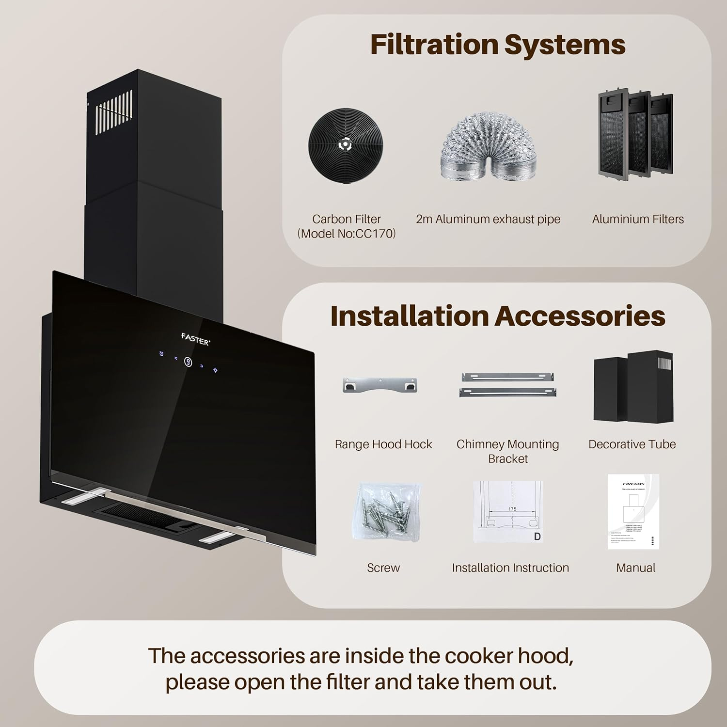 Máy hút mùi Faster FS 1770 9 Máy hút mùi Faster FS 1770