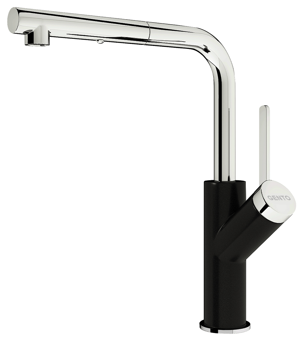 Vòi rửa nóng lạnh dây rút Gento GT-204 New Black