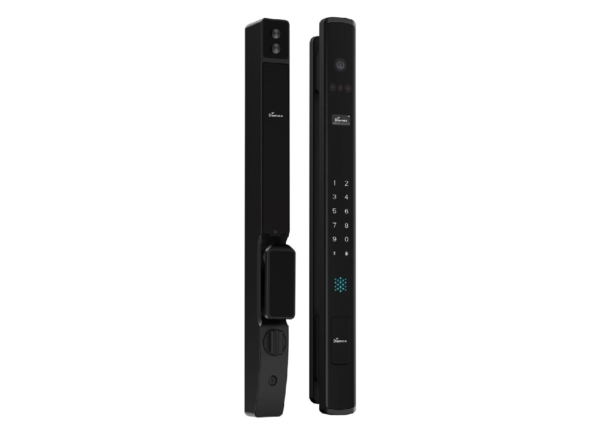 Khóa cửa nhôm Demax EL909BL CNC FACE ID REMOTE APP WIFI VIDEO CALL