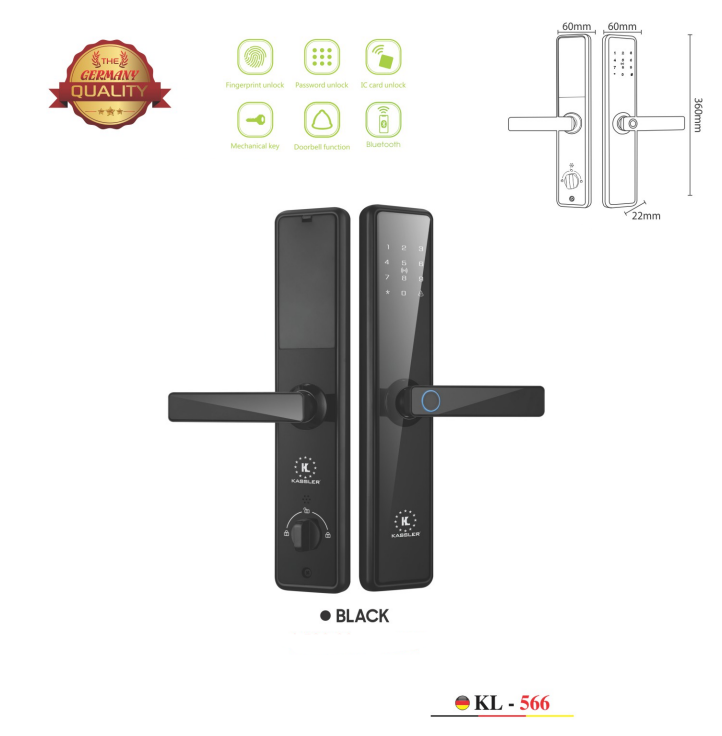 Khóa cửa thông minh Kassler KL-566 BLACK