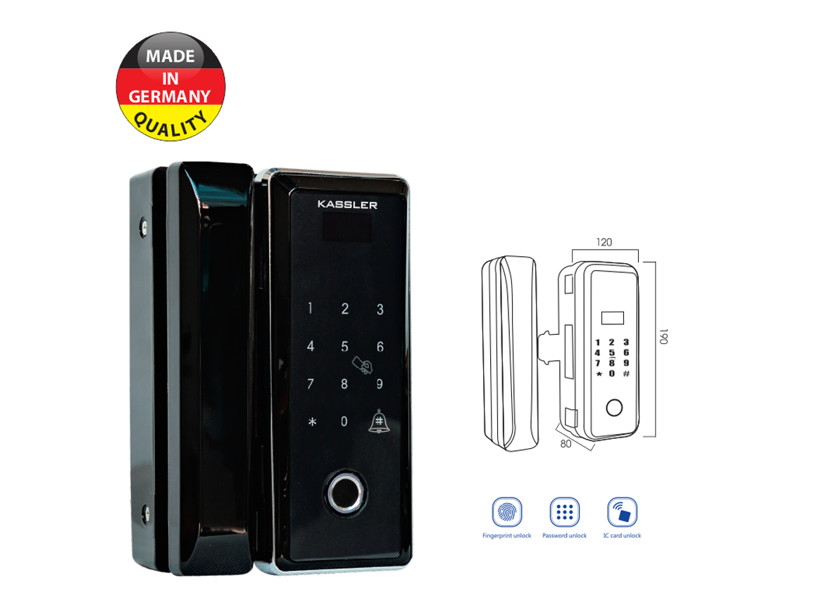 Khóa vân tay Kassler cửa kính KL-589