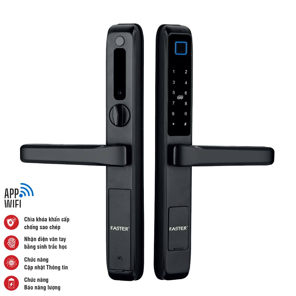 Khóa cửa nhôm Faster FS6800 BL App