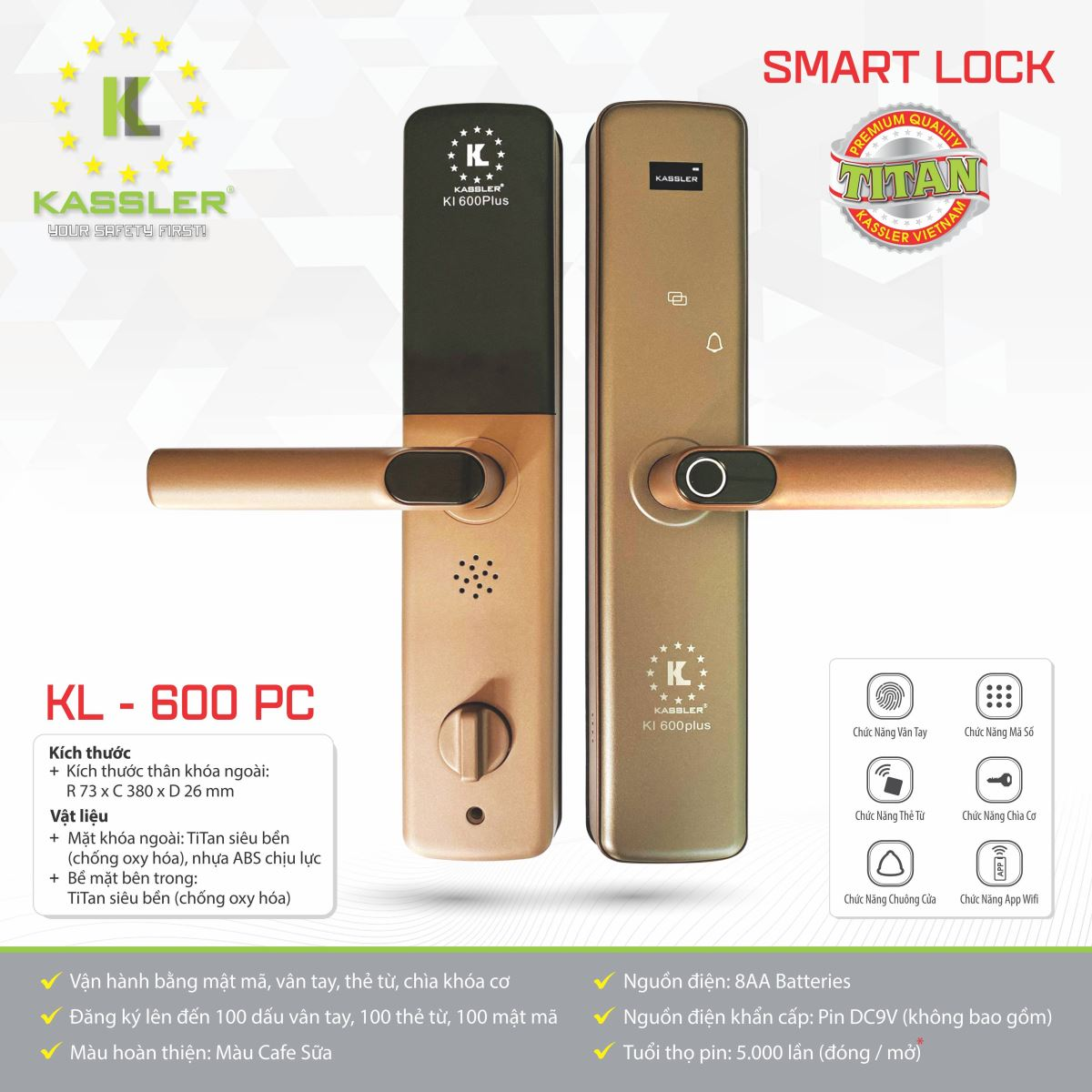 Khóa vân tay Kassler KL-600 PC