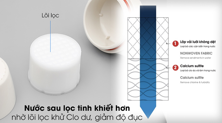 Vòi hoa sen có khả năng loại bỏ clo trong nước bảo vệ làn da và mái tóc