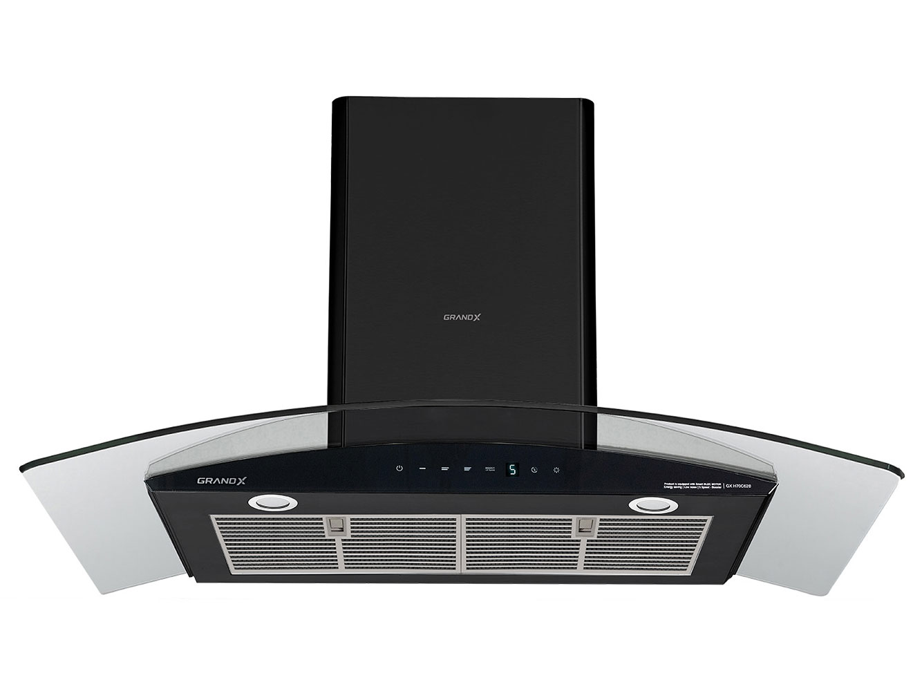 Máy hút mùi kính cong áp tường GrandX GX H90C62B