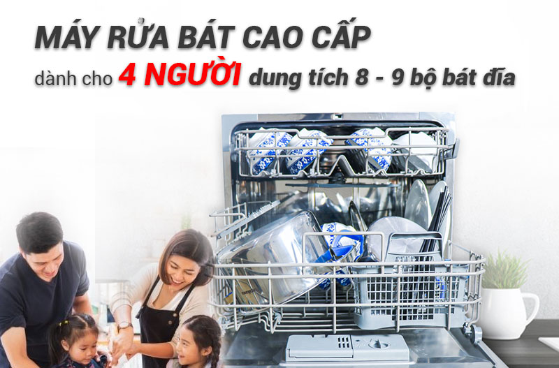 Đừng vội mua! Nhà 4 người nên chọn máy rửa bát loại nào để không hối hận?