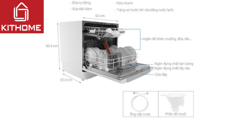 Bí quyết chọn kích thước máy rửa bát chuẩn từng cm – Giúp bếp đẹp & tiện nghi hơn hẳn!
