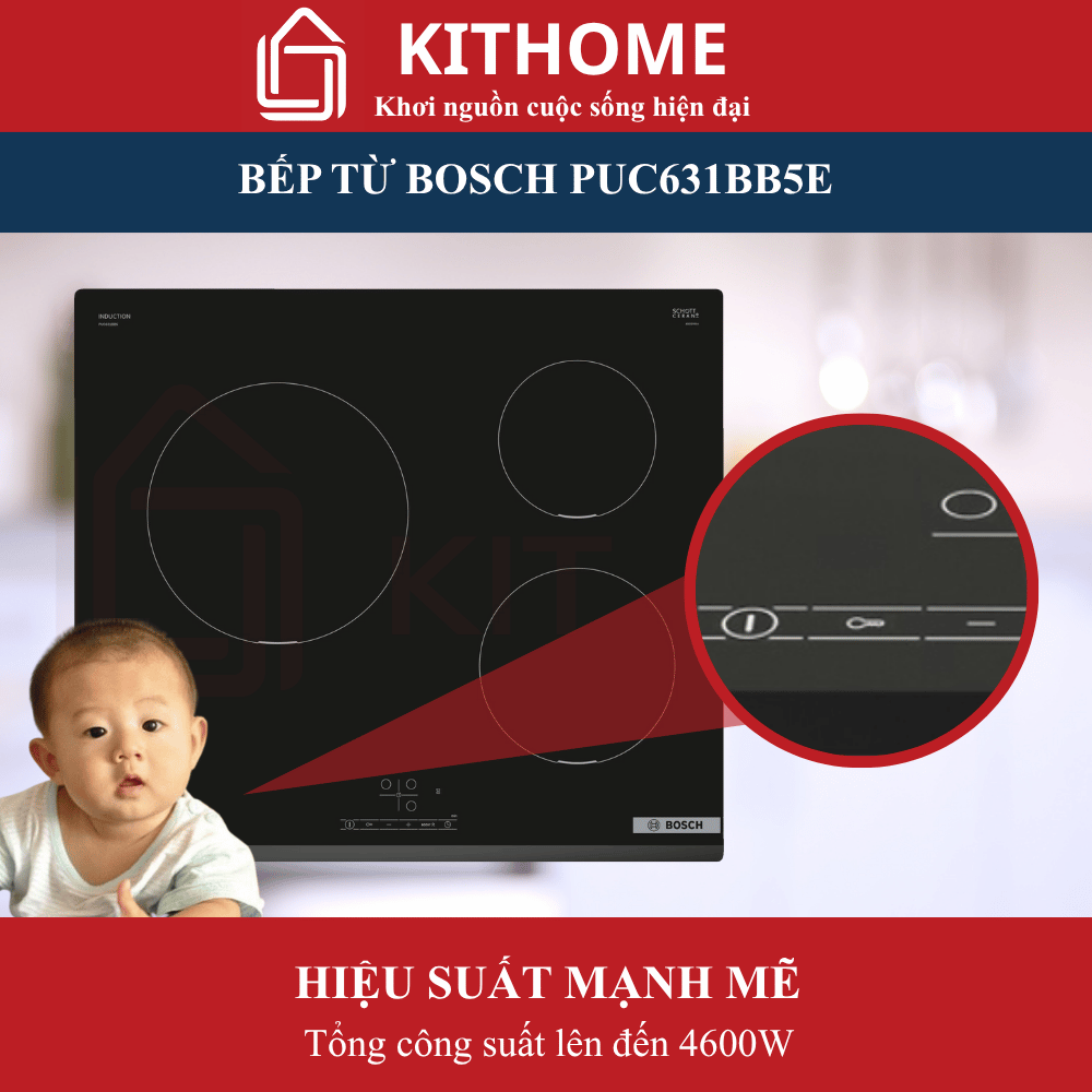 Bếp từ Bosch PUC631BB5E 2 BẾP TỪ BOSCH PUC631BB5E