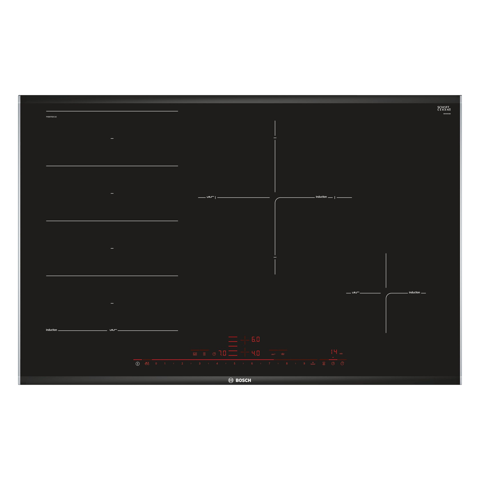 Bếp từ Bosch PXE875DC1E Serie 8 bốn vùng nấu